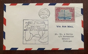 1929 Air Mail First Flight Cover Cleveland Ohio 5 Cent stamp  - Picture 1 of 1