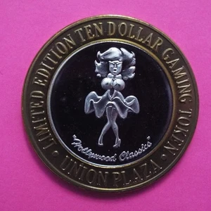 1995 $10 Silver Strike JACKIE GAUGHANS UNION PLAZA Hotel Casino - MARILYN MONROE - Picture 1 of 14