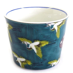 Waza No Kura Stylish Kutani Ware Soba Choko (Soba Cup) With Crane Karuta Design_ - Picture 1 of 9