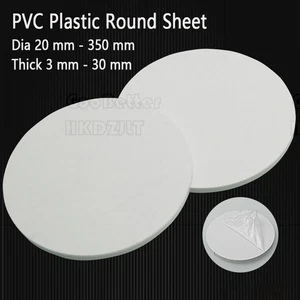 PVC Plastic Sheet Round White Thick 3 mm - 30 mm Dia 20 mm - 350 mm Various Size - Picture 1 of 9