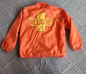 VTG Bright Orange Rescue Medical Tech Jacket 1970s Made USA Pla-Jac Dunbrooke - Picture 1 of 6