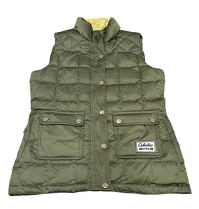 Cabelas Womens Goose Down Puffer Vest Green Size Small Outdoor Safari Hiking - Picture 1 of 9