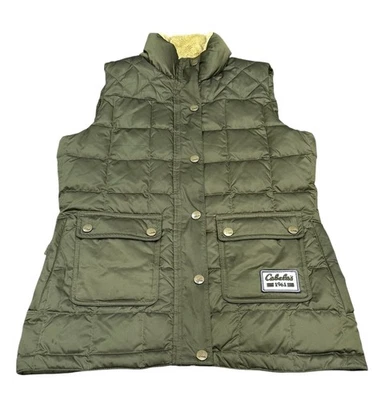 Cabelas Womens Goose Down Puffer Vest Green Size Small Outdoor Safari Hiking - Image 1 of 4