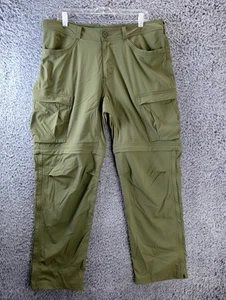 REI Co-Op Cargo Pants Mens 38x31 Green Sahara Convertible Relaxed Roll Up Hiking - Picture 1 of 14