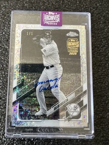 2025 Topps Archives 2021 Chrome #220 Gio Urshela Yankees Diamond Auto Card #1/1 - Picture 1 of 4