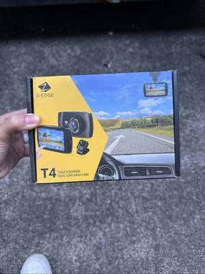 Z-Edge Dual Dash Cam 4.0" Touch Screen Front and Rear FHD 1080P 32GB Card WDR - Image 1 of 3