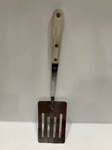 Vintage Spatel Edelstahl Made in Taiwan langer Holzgriff Wender - Bild 1 von 5