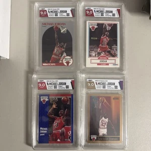 Lote de tarjetas Michael Jordan con clasificación HGA - 9,0. Aros Fleer Skybox 91/92 Fleer 90/91 - Imagen 1 de 5