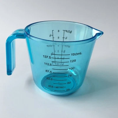 150ml plastic clear measuring cup handle liquid pour spout home kitchen too QH - Image 1 of 4