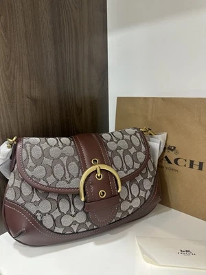 Bolso de Hombro Soho Signature Jacquard COAch-CJ814, Marrón Multi - Outlet NUEVO Foto 1 de 4