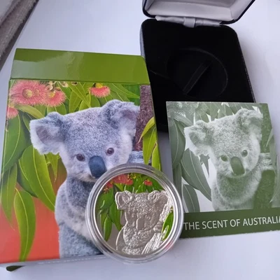 NUR 2500 Ex Cook Islands 5$ 2011 The Scent of Australia-Koala Silber-Münze color - Bild 1 von 4