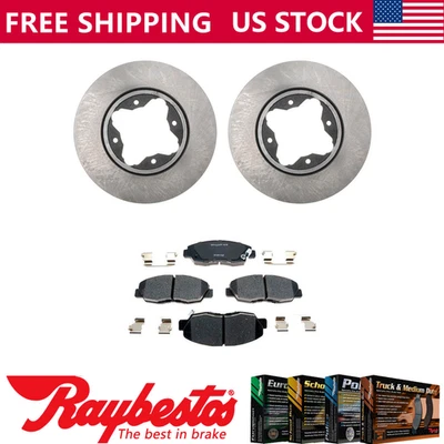 Kit de rotores de freno delanteros + pastillas de cerámica y herrajes para Honda Accord 1994-1997 Foto 1 de 4