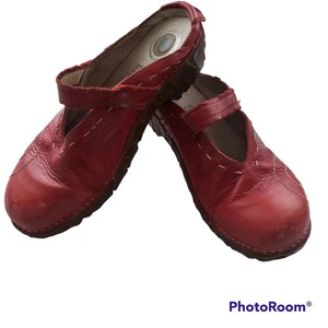 El Naturalista Lista Mary Jane Red Embroidered Leather Comfort Mule Size 39 - Picture 1 of 13