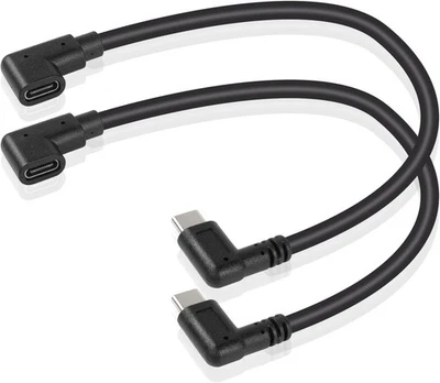 GINTOOYUN USB C Verlängerungskabel, rechtwinkliger Stecker auf Buchse, 0,3 m, schwarz  - Bild 1 von 4