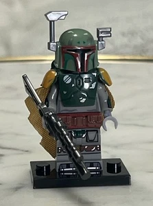 Custom Printed Lego Star Wars Minifigure Boba Fett w/ Beskar Armor & Cape - Picture 1 of 4