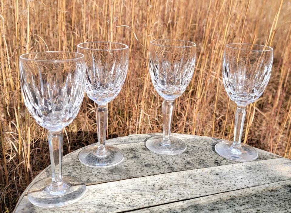 Juego de 4 copas de vino Waterford Crystal Kildare Claret 6,5" corte Irlanda facetado Foto 1 de 4