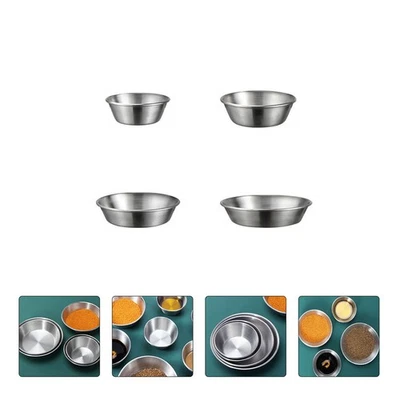  4 pezzi piattini in acciaio inossidabile piatti di condimento durevole piastra - Immagine 1 di 4