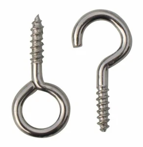 20 x Hooks and eyes 25mm net wire curtain screws - 10 x hooks & 10 x eyes - Picture 1 of 1