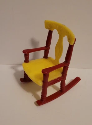 RENWAL Vintage Años 50 Nº 55 Muebles mecedoras de plástico rojo amarillo para casa de muñecas Foto 1 de 4