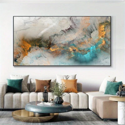 Cloud Abstract Canvas Painting Wall Art Print Poster For Living Home Room Decor - Image 1 of 4