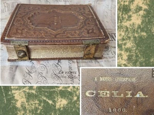 Antikes Leder Fotoalbum um 1866 CELIA Provenienz Nach Bürgerkrieg Unglaublich! - Bild 1 von 22
