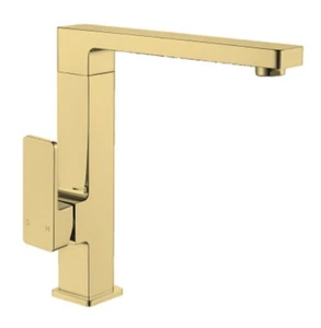 Ikon Ceram | Brushed Gold High Rise Swivel Kitchen Sink Mixer - Picture 1 of 3