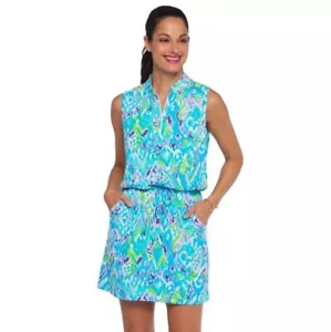 IBKUL Tillie Sleeveless Drawstring Dress Size L XL Jade Womens Golf Tennis NEW - Picture 1 of 1