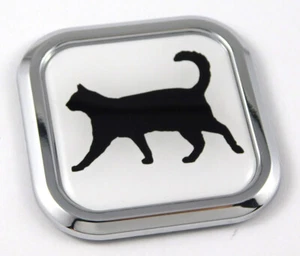 Cat Pet Square Chrome rim Emblem Car 3D Decal Badge sticker 2" - Foto 1 di 8