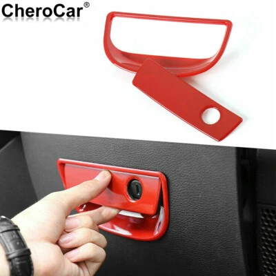 Red Copilot Dash Storage Box Handle Trim Accessories For Jeep Wrangler JK 07-17 - Image 1 of 4
