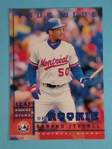 Leaf Rookies & Stars 1998 azul verdadero radiocontrol Darond Stovall Montreal Expos #298/500 - Imagen 1 de 2