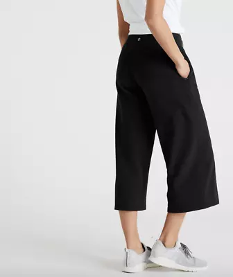 Ex M*S Goodmove Wide Leg Active Gym Trousers Culottes Size 8 High Waist Fast Dry • 7.31€