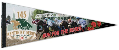 THE 145th KENTUCKY DERBY (2019) Official Premium Felt Collectors PENNANT Cover