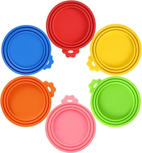6 Pack Pet Food Can Covers Lids Universal Safe/Silicone Dog&Cat Food Can Lid Cov - Picture 1 of 4