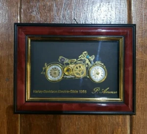 Unique Harley Davidson Electra~Glide 1965 by Lore made w/Clock & Watch Parts - Picture 1 of 11