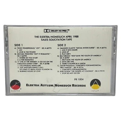 April 1988 Elektra Sales Tape Promo Cassette PR1004 X Los Angeles White Girl - Image 1 of 4
