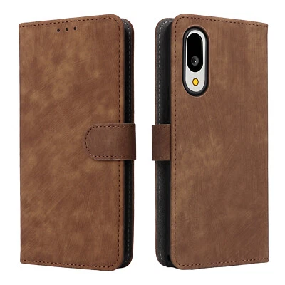 For Sharp Aquos Basio Active 3 Luxury Retro Flip Leather Wallet Stand Case Cover - Image 1 of 4