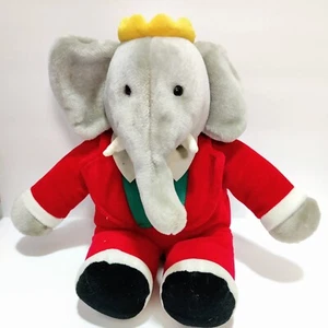 VTG Gund Babar the Elephant Plush 1988 Macys 15" Stuffed Animal Red Suit  - Picture 1 of 4