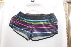 HURLEY PHANTOM Beachrider Boardshort Black Striped Pink Blue Green SMALL - Picture 1 of 5