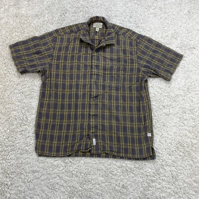 Cabelas Shirt Mens Extra Large XL Gray Yellow Striped Hike Hiking Camping - Image 1 of 4