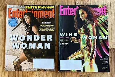 Lot of 2 Wonder Woman Movies Gal Gadot Entertainment Weekly Magazine - Image 1 of 4