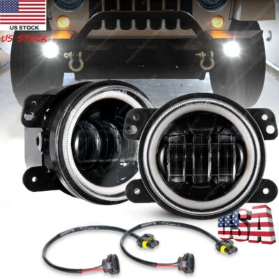Luz antiniebla redonda LED redonda 2 piezas DOT 4" para Jeep Wrangler TJ LJ JK 1997-2007 Foto 1 de 4