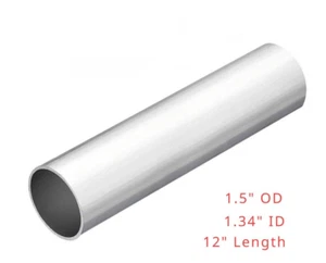 Aluminum Round Tube Seamless Straight Intercooler Pipe 1.5"ODX1.34"ID X 12" L - Picture 1 of 3