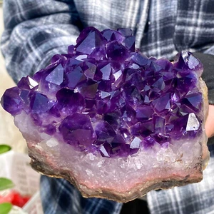 2.54LB Large Natural Amethyst geode quartz cluster crystal specimen Healing. - Picture 1 of 14