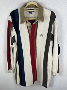 VTG 90s Chaps Ralph Lauren Striped Polo Multicolor Color Block Vertical XL - Bild 1 von 19