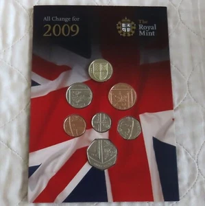 2009 ROYAL MINT ROYAL SHIELD B/UNC DEFINITIVE 7 COIN SET - sealed pack - Bild 1 von 3