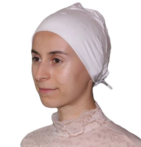 Gorra turca islámica para mujer musulmana aker hiyab lisa gorro pañuelo inferior - blanco - Imagen 1 de 2