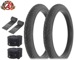 ALTA 26" x 3.00" Black CRUISER SLICK Chopper BICYCLE TIREs Fat BIKE 6pc SET. - Picture 1 of 1