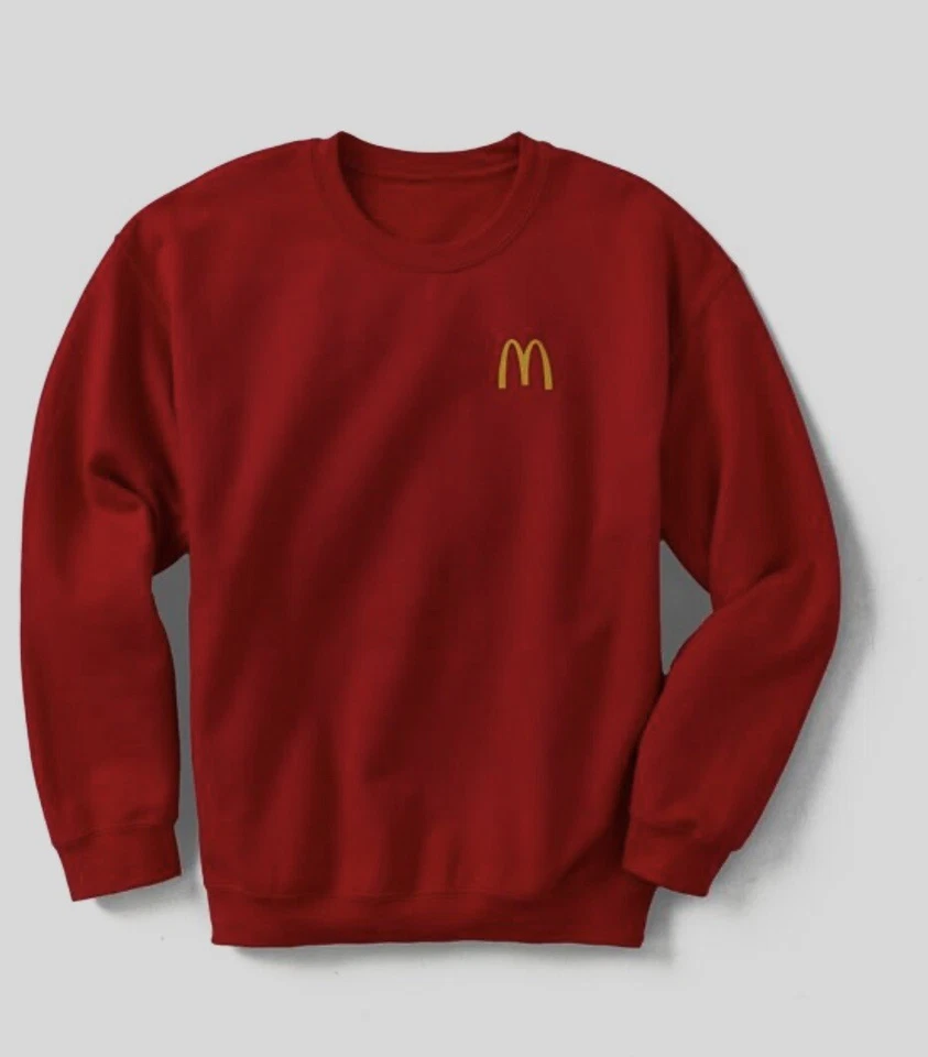 McDonalds Red Golden Arches Crewneck Sweatshirt  Large Size-New-unisex-Red - Image 1 of 1