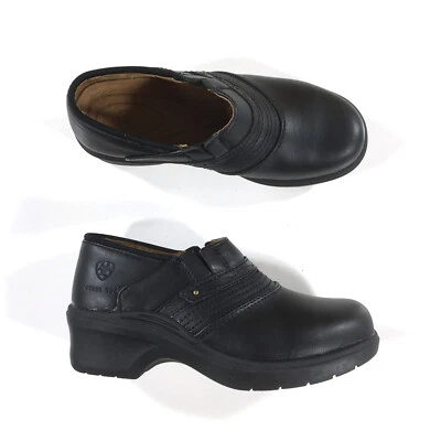 Ariat Safety Clog Steel Toe Work Shoes Womens Size 5.5 EUR 36 Black Leather - Image 1 of 4