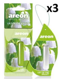 3 x Areon Liquid 5ml. Lily of the Valley Car Aroma Perfume Tree Air Freshener - Picture 1 of 5